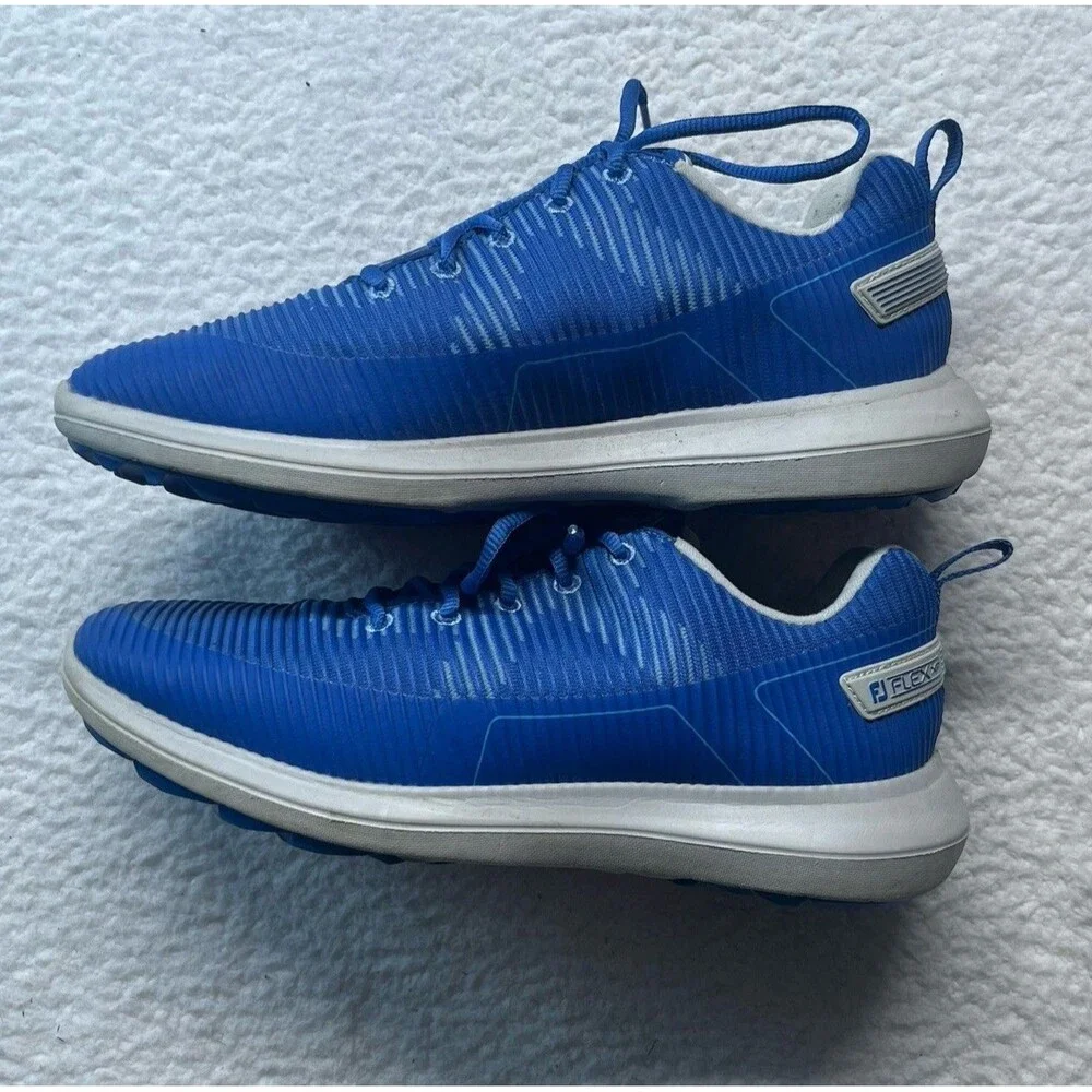 FootJoy Sneakers Mens 8.5 Blue Flex XP Spikeless Golf Shoes 56252 Outdoor Resort